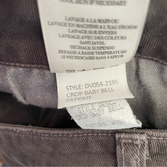 Vince Fatigue Gray Stretch Denim Cropped Baby Bell Jeans Size 30 DV051-2195 EUC - Picture 7 of 9